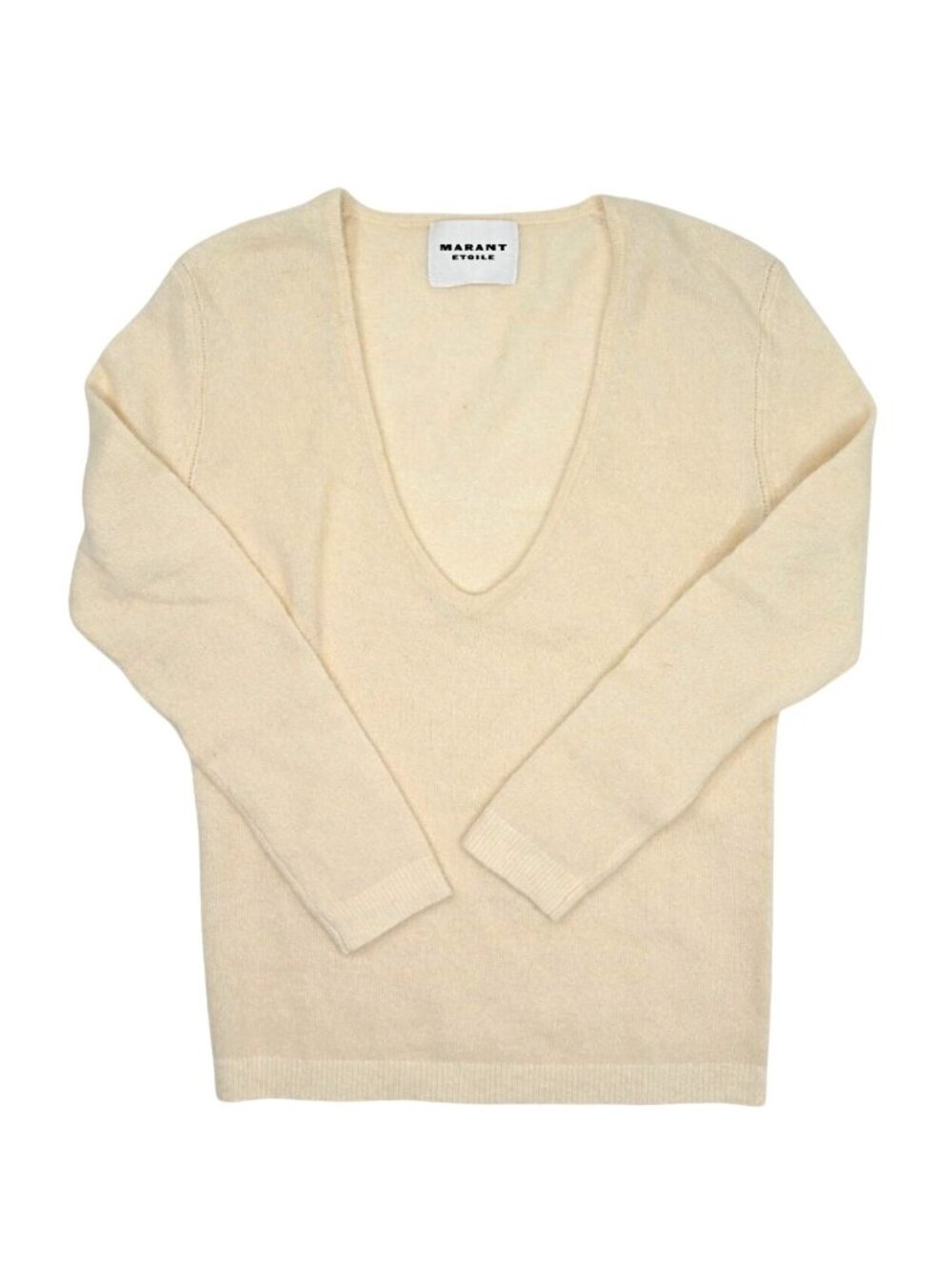 Isabel Marant Etoile Deep V-Neck Knit Sweater in Ivory